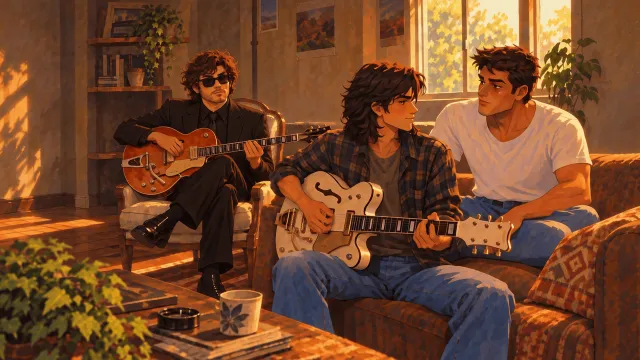 Los tres practicando